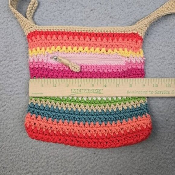 The Sak Crochet Crossbody Bag Rainbow Striped Boho Hippie Purse - Picture 3 of 9